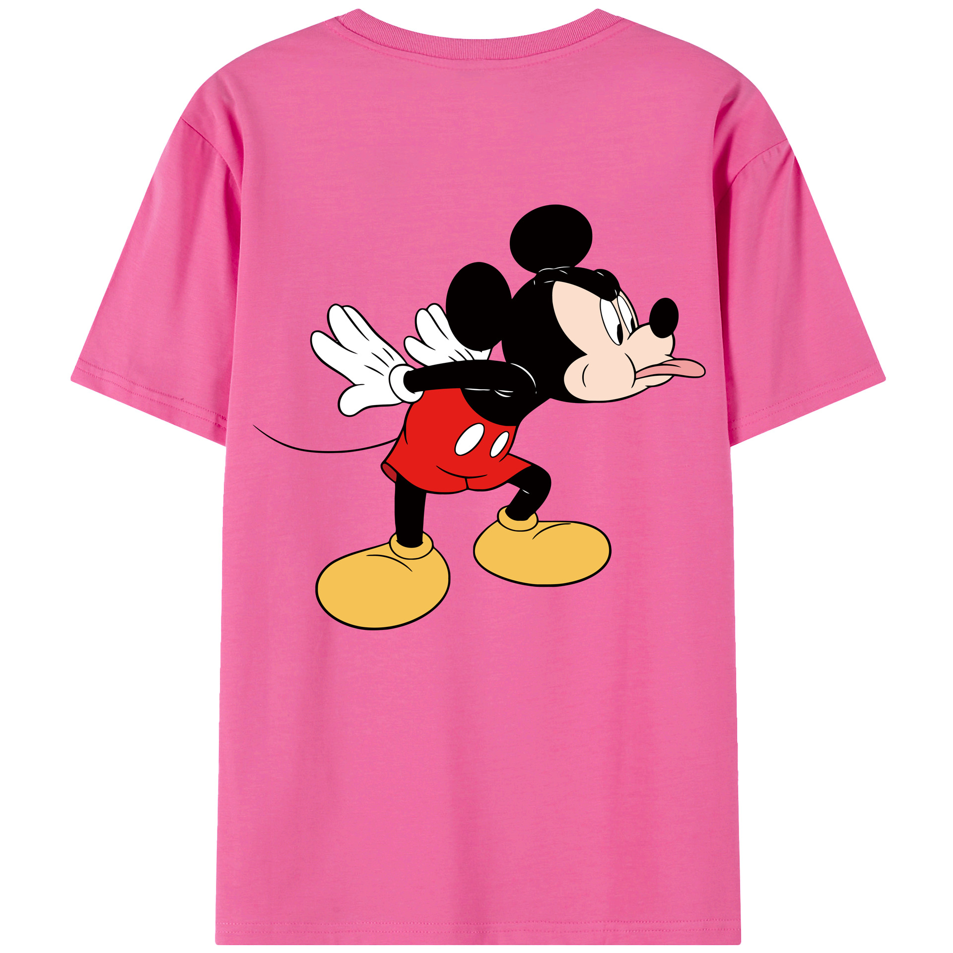 ミッキーマウス Mickey Mouse レディース半袖Tシャツ(バックプリント)